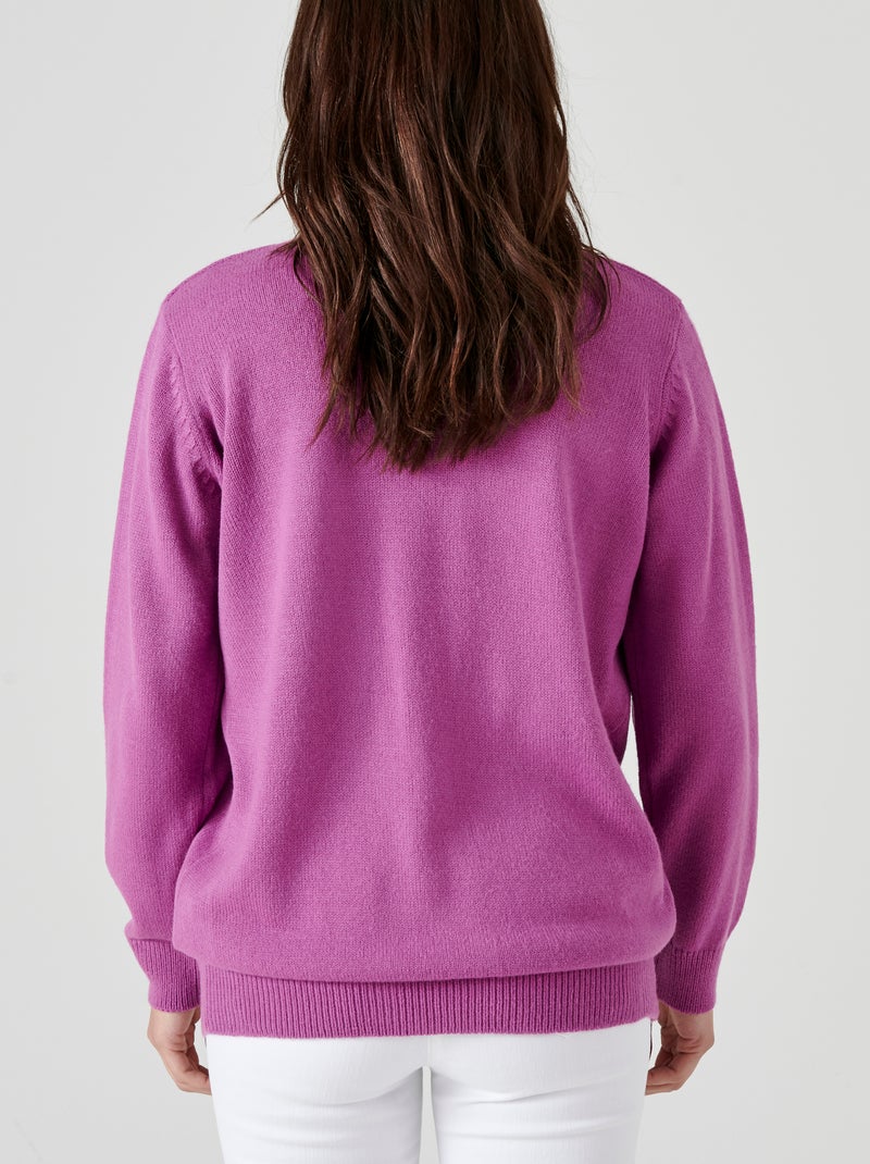 Gilet classique maille jersey  - Damart Violet - Kiabi