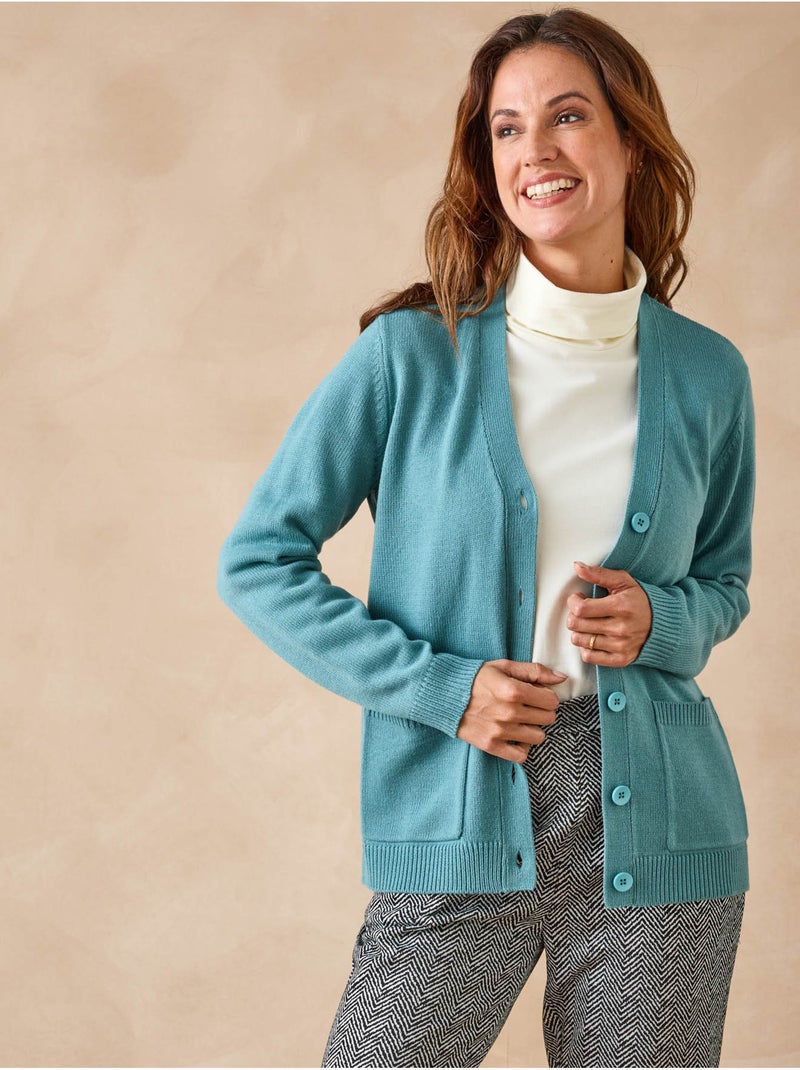 Gilet classique manches longues - DAXON Bleu céladon - Kiabi