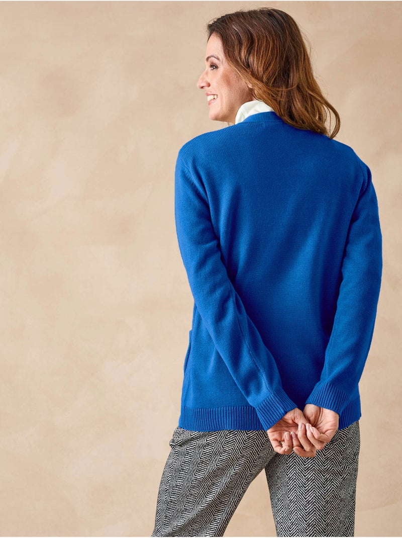 Gilet classique manches longues - DAXON Bleu électrique - Kiabi