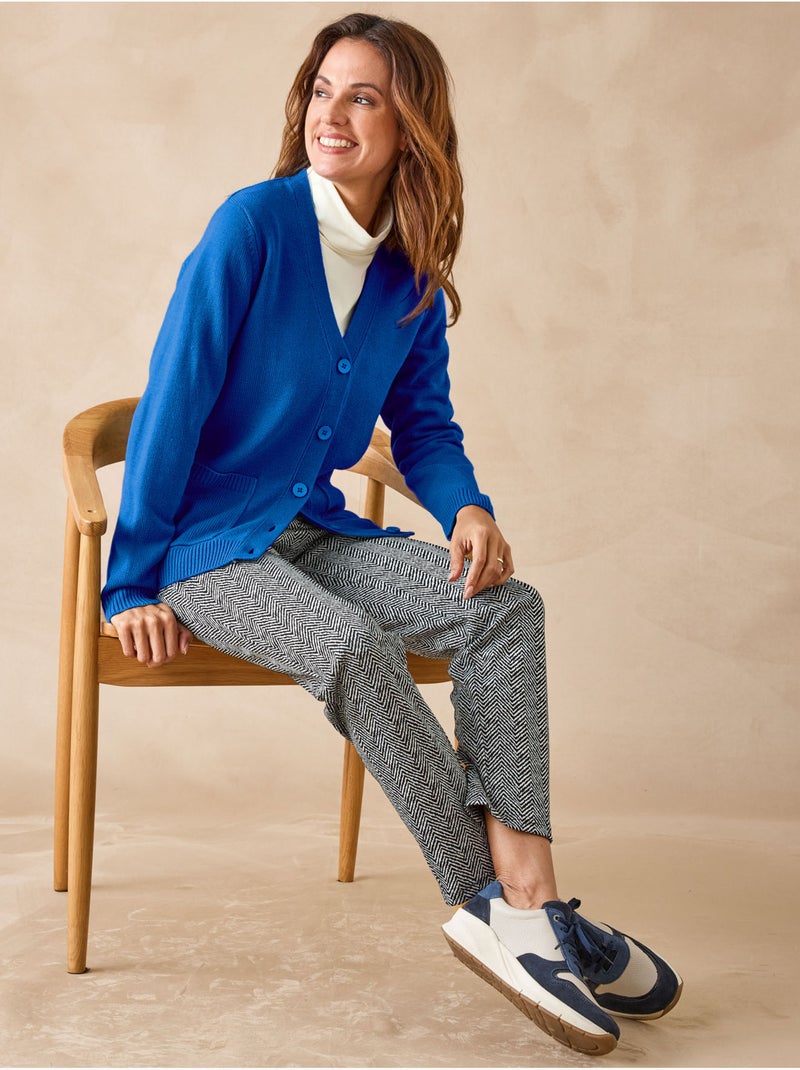 Gilet classique manches longues - DAXON Bleu électrique - Kiabi