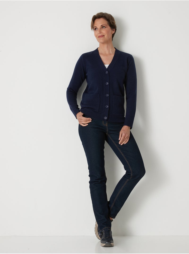Gilet classique manches longues - DAXON Bleu marine - Kiabi