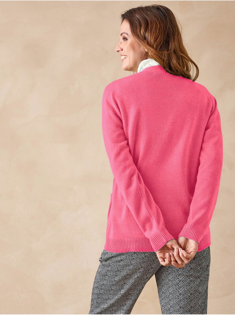 Gilet classique manches longues - DAXON Rose fushia - Kiabi