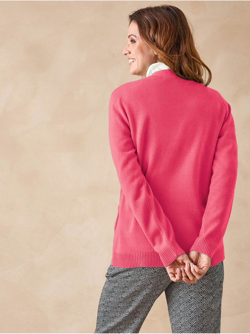 Gilet classique manches longues - DAXON Rose - Kiabi
