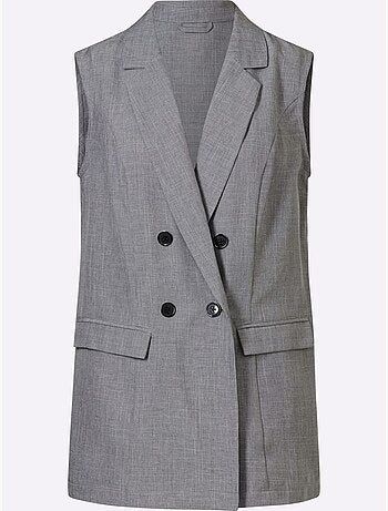 Gilet Col à Revers à Effet Affinant - Taille Standard - Moda Vilona