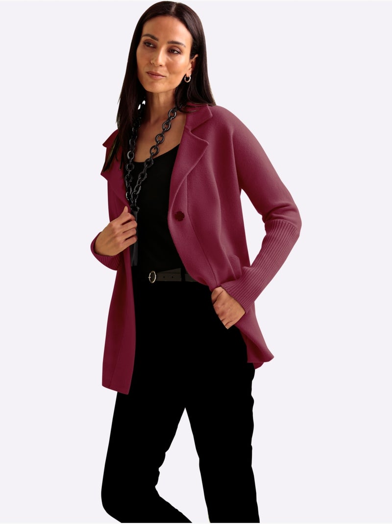 Gilet col à revers élégant - taille standard - helline Bordeaux - Kiabi