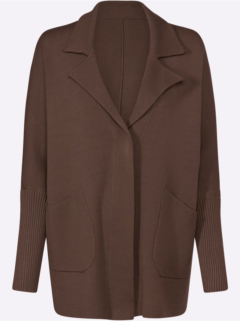 Gilet Col à Revers élégant - Taille Standard - Helline Marron/Choco - Kiabi