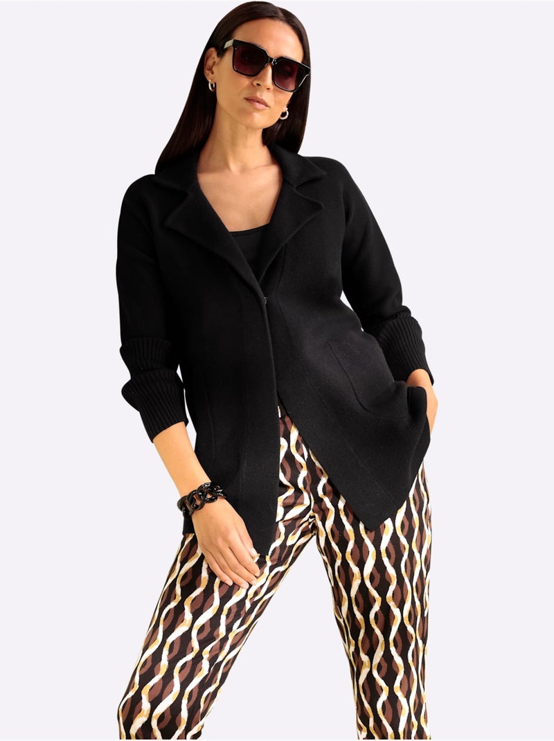 Gilet Col à Revers élégant - Taille Standard - helline Noir - Kiabi