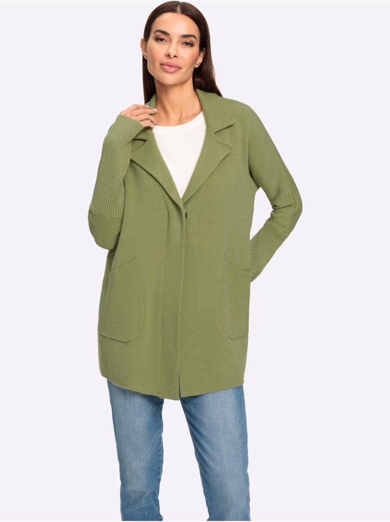 Gilet Col à Revers élégant - Taille Standard - helline Vert - Kiabi