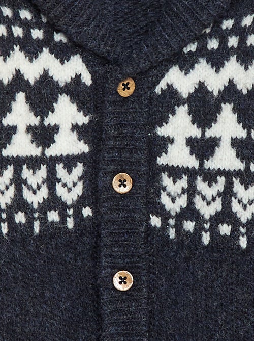 Gilet col chale jacquard - Kiabi