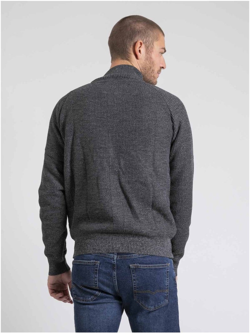 Gilet col montant doublure sherpa LAMANTIN Gris - Kiabi