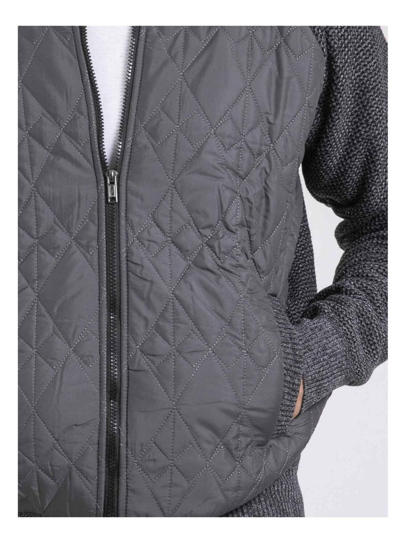 Gilet col montant doublure sherpa LAMANTIN Gris - Kiabi