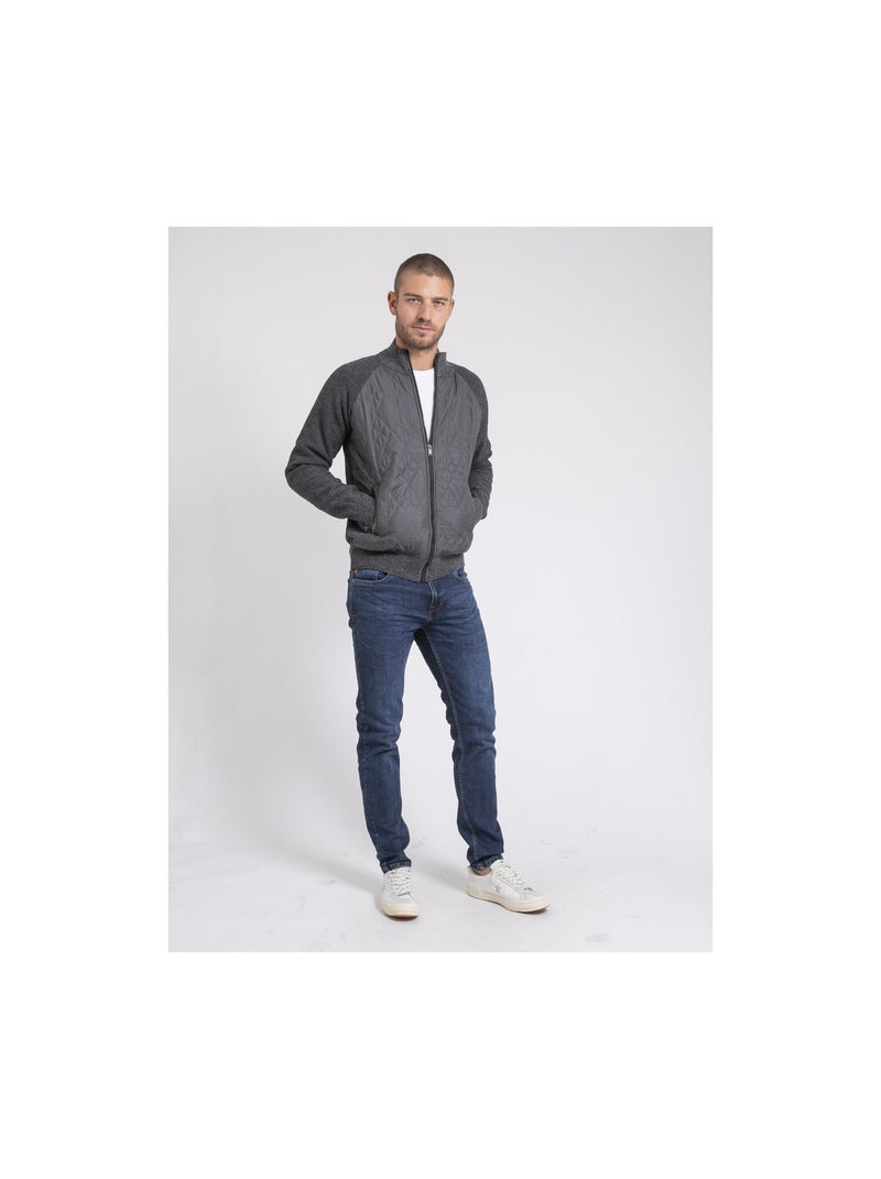 Gilet col montant doublure sherpa LAMANTIN Gris - Kiabi
