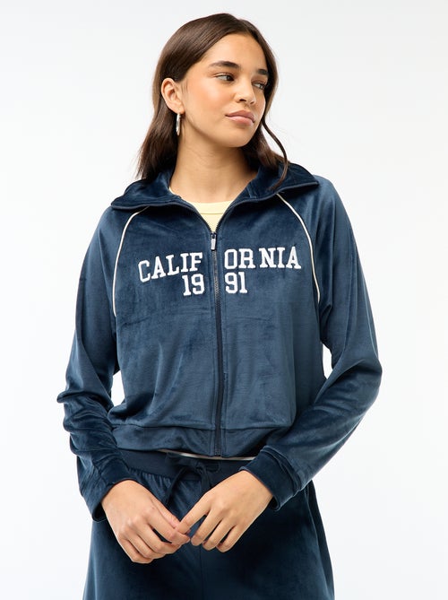 Gilet col montant en velours - Kiabi