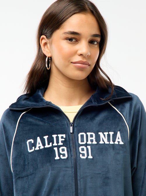 Gilet col montant en velours - Kiabi