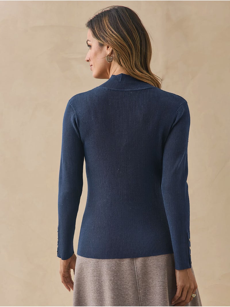 Gilet col montant finitions écailles - daxon Bleu marine - Kiabi