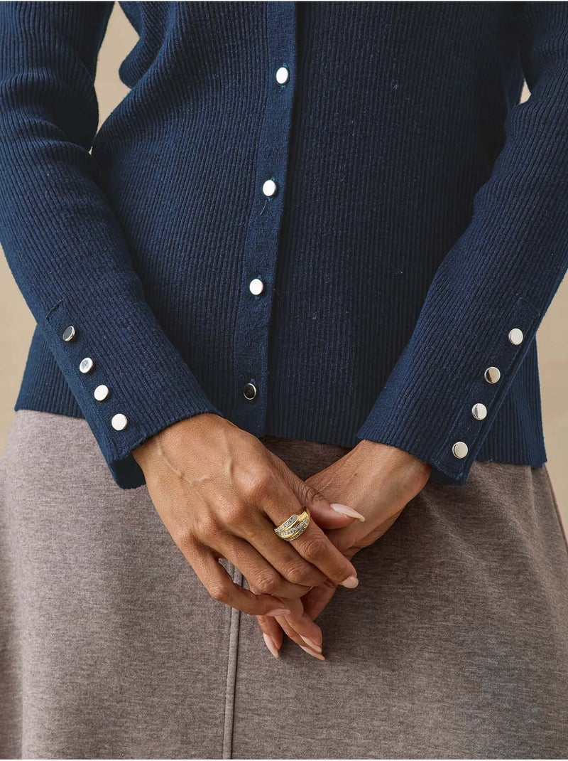 Gilet col montant finitions écailles - daxon Bleu marine - Kiabi