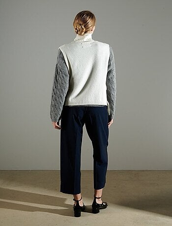 Gilet col montant sans manches femme 100% cachemire 4 fils - NAMI 15