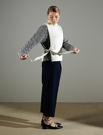 Gilet col montant sans manches femme 100% cachemire 4 fils - NAMI 15