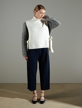 Gilet col montant sans manches femme en cachemire 4 fils - NAMI 15