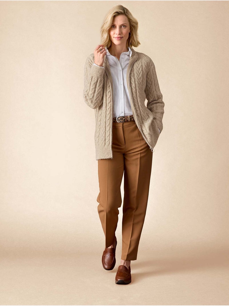 Gilet col montant zippé avec laine - daxon Beige - Kiabi