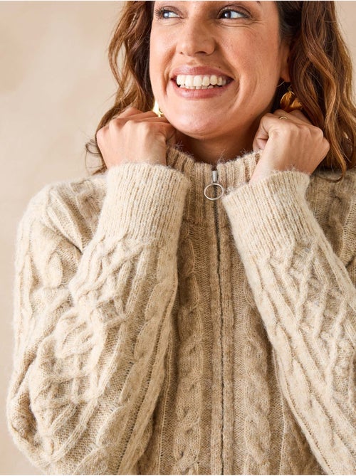 Gilet col montant zippé avec laine - daxon - Kiabi Gilet col montant zippé avec laine - daxon - Kiabi