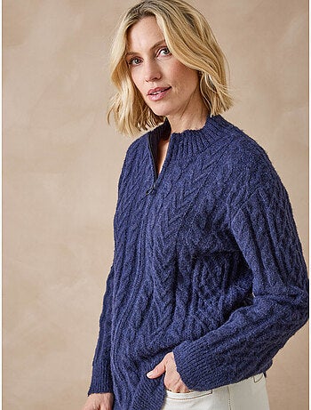 Gilet col montant zippé avec laine