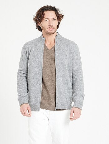 Gilet col montant zippé homme 100% cachemire - LUKE 10