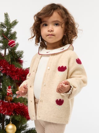 Gilet col rond à fleur