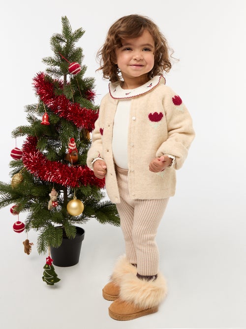 Gilet col rond à fleur - Kiabi