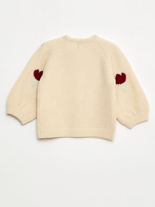 Gilet col rond à fleur - Kiabi