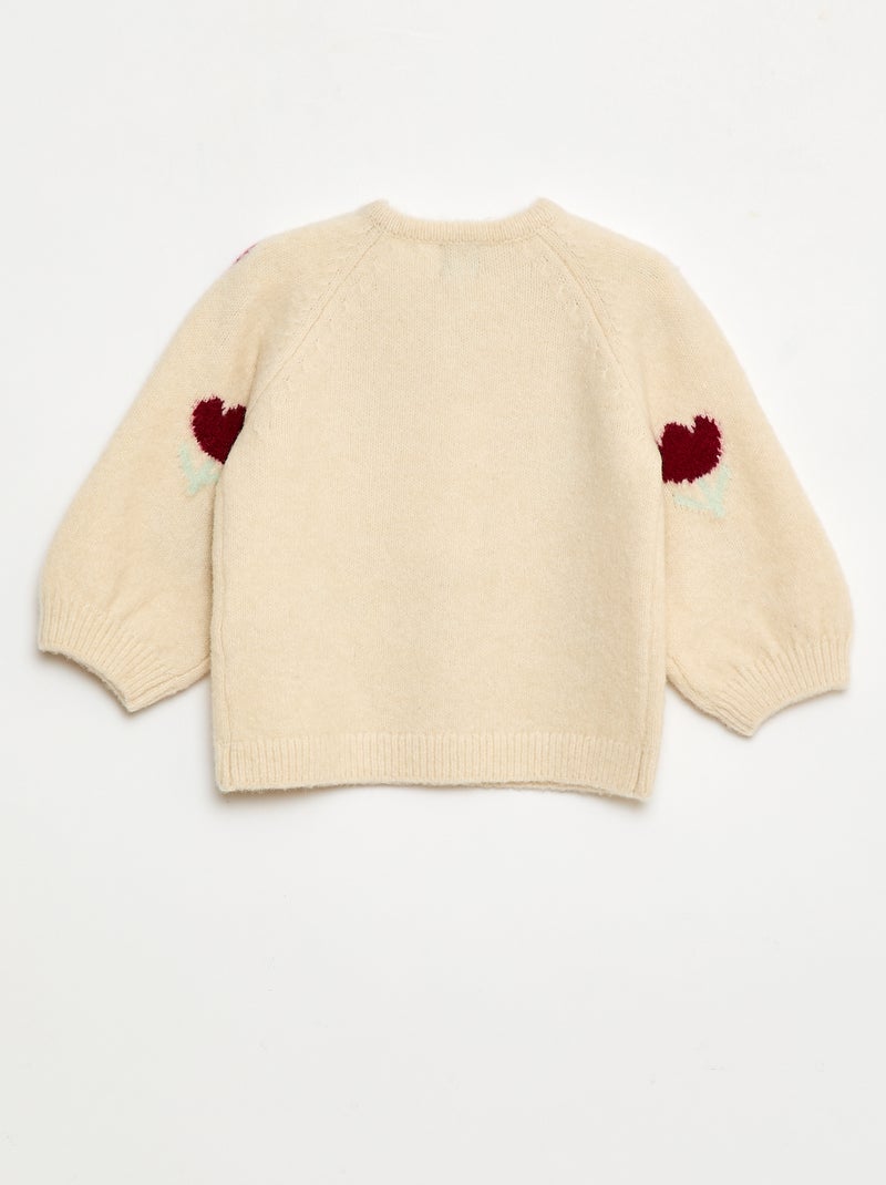 Gilet col rond à fleur Rouge - Kiabi