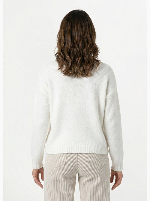 Gilet col rond en maille avec laine - AFIBEL - Kiabi
