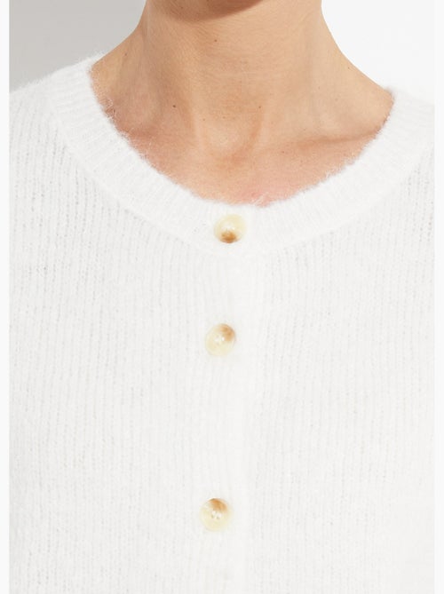 Gilet col rond en maille avec laine - AFIBEL - Kiabi