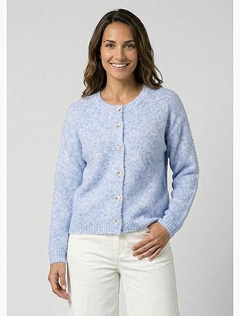 Gilet col rond en maille avec laine - AFIBEL