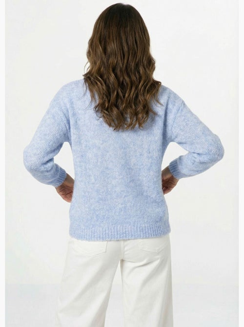 Gilet col rond en maille avec laine - AFIBEL - Kiabi