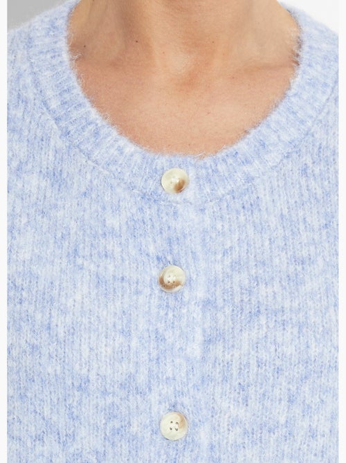 Gilet col rond en maille avec laine - AFIBEL - Kiabi