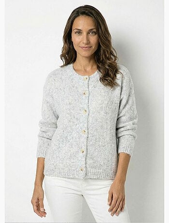 Gilet col rond en maille avec laine - AFIBEL