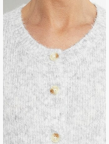 Gilet col rond en maille avec laine - AFIBEL