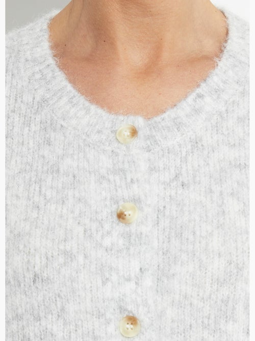 Gilet col rond en maille avec laine - AFIBEL - Kiabi