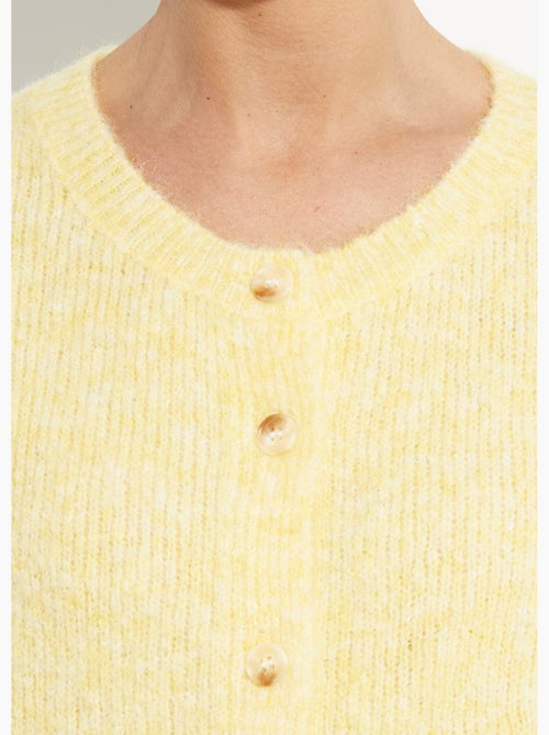 Gilet col rond en maille avec laine - AFIBEL - Kiabi