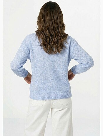 Gilet col rond en maille avec laine