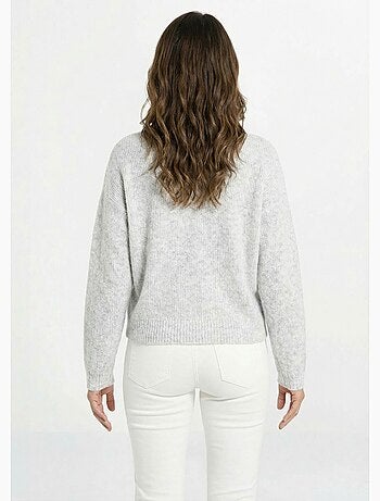 Gilet col rond en maille avec laine