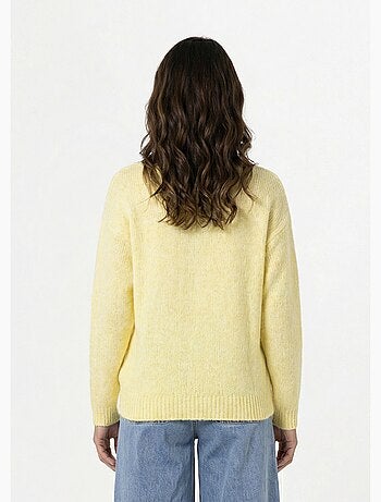 Gilet col rond en maille avec laine