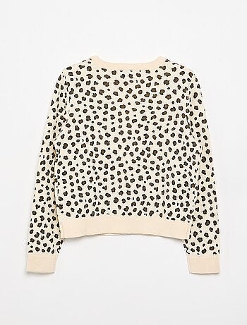 Gilet col rond léger uni