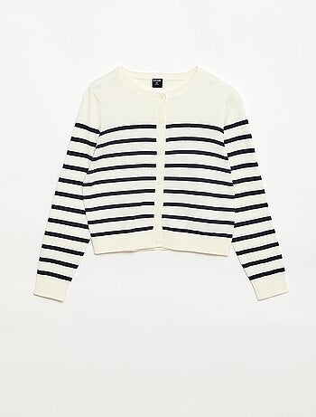 Gilet col rond léger uni
