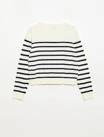 Gilet col rond léger uni