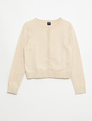Gilet col rond léger uni