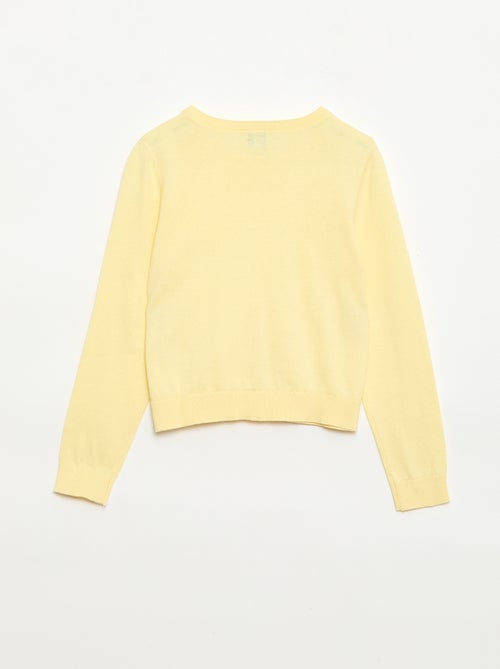 Gilet col rond léger uni - Kiabi