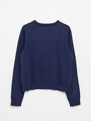 Gilet col rond léger uni