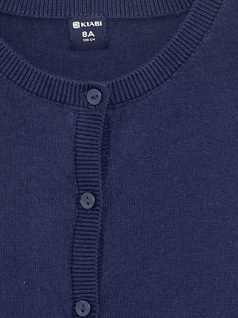 Gilet col rond léger uni Noir - Kiabi